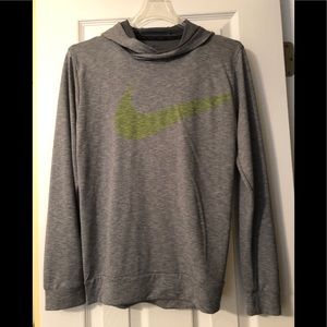 Nike | NWT Grey Training Hoodie with Green Swoosh